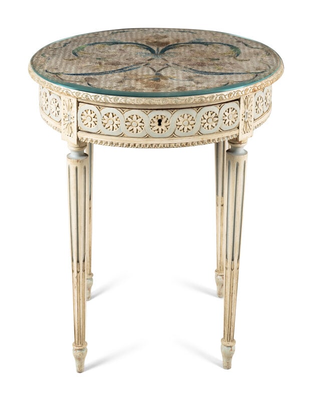 A French Table with an Embroidered Top (1 of 3)