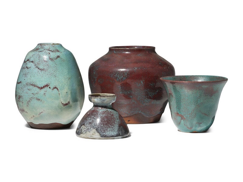 Four Jugtown Pottery Chinese Vases (1 of 7)