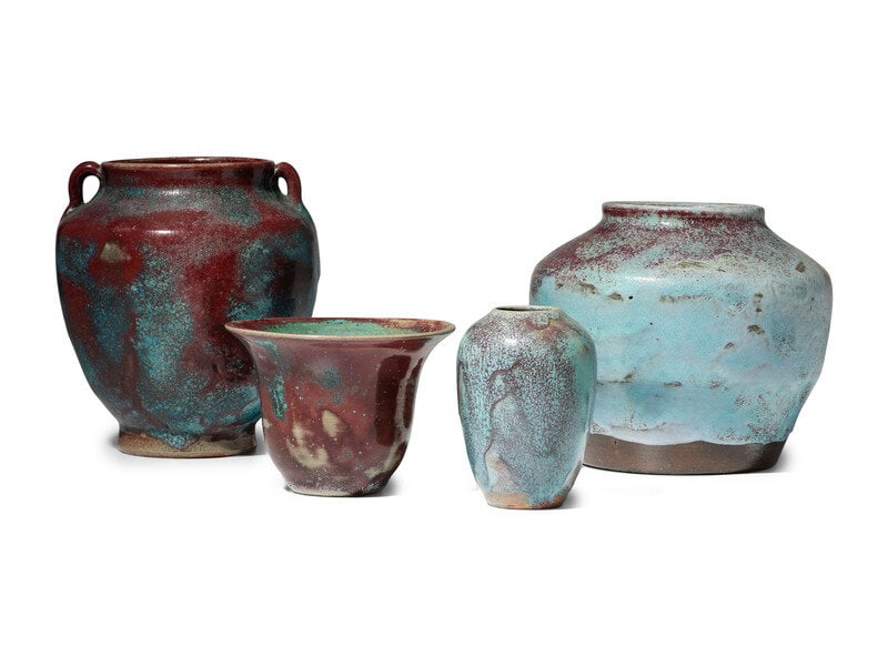 Four Jugtown Pottery Chinese Vases (1 of 7)