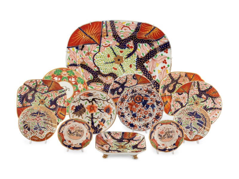 Thirteen English Imari Palette Porcelain Articles (1 of 5)