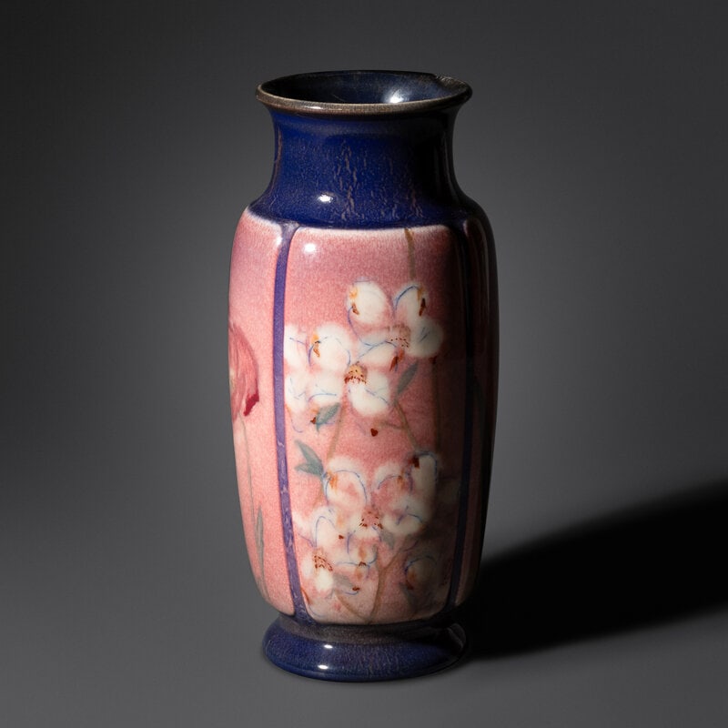 A Kataro Shirayamadani Decorated Rookwood Pottery Vase: A Kataro Shirayamadani Decorated Rookwood Pottery Vase the underside featuring the artist's glazed signature, 1939 date and Rookwood pottery mark. Height 11 5/8 inches. This lot is lo