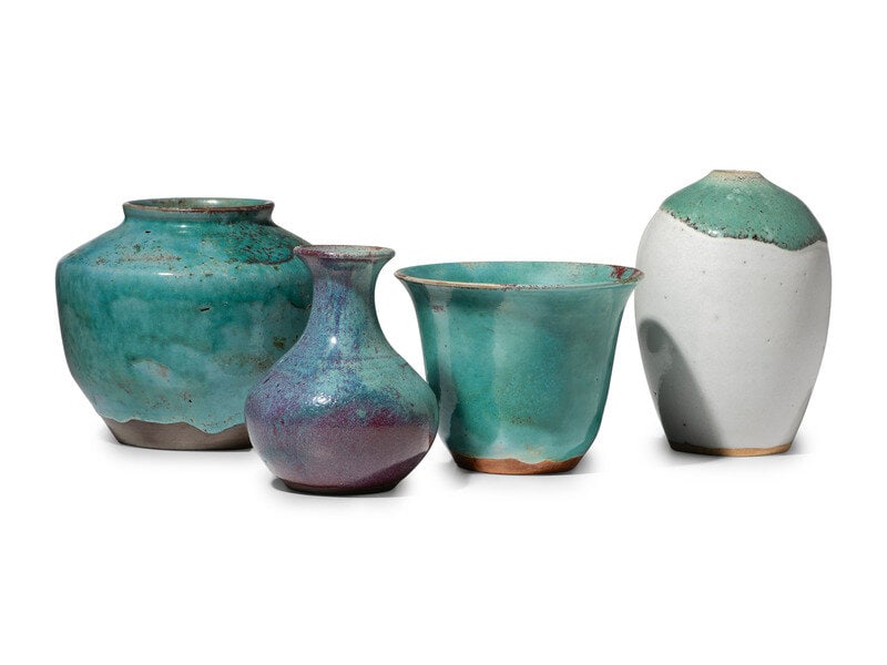 Four Jugtown Pottery Chinese Vases (1 of 7)