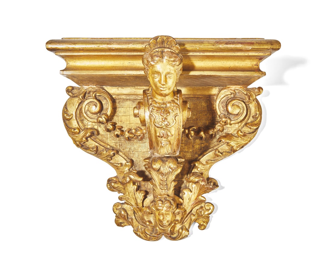 A French Régence giltwood and gesso wall bracket, circa 1720 (1 of 3)