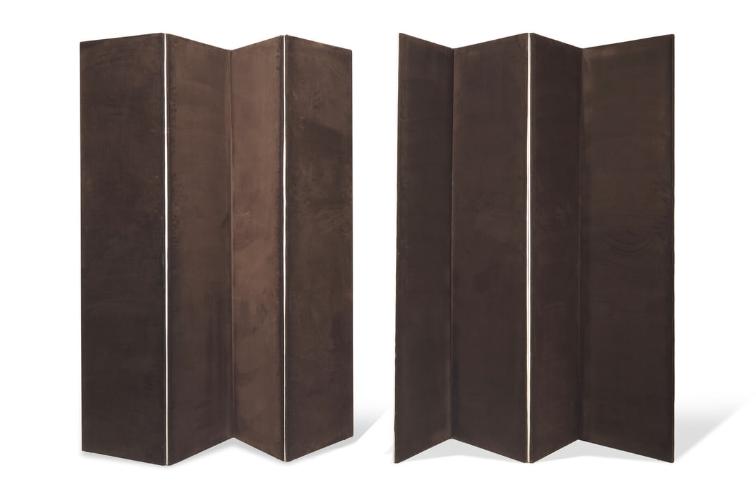 A custom twelve-panel screen in Holly Hunt and Schumacher upholstery, contemporary (1 of 2)