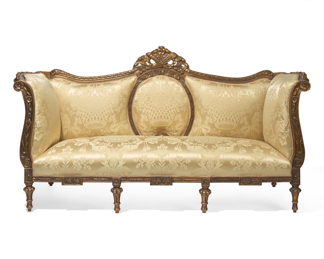 A French Empire style giltwood canapé, 20th century (1 of 3)