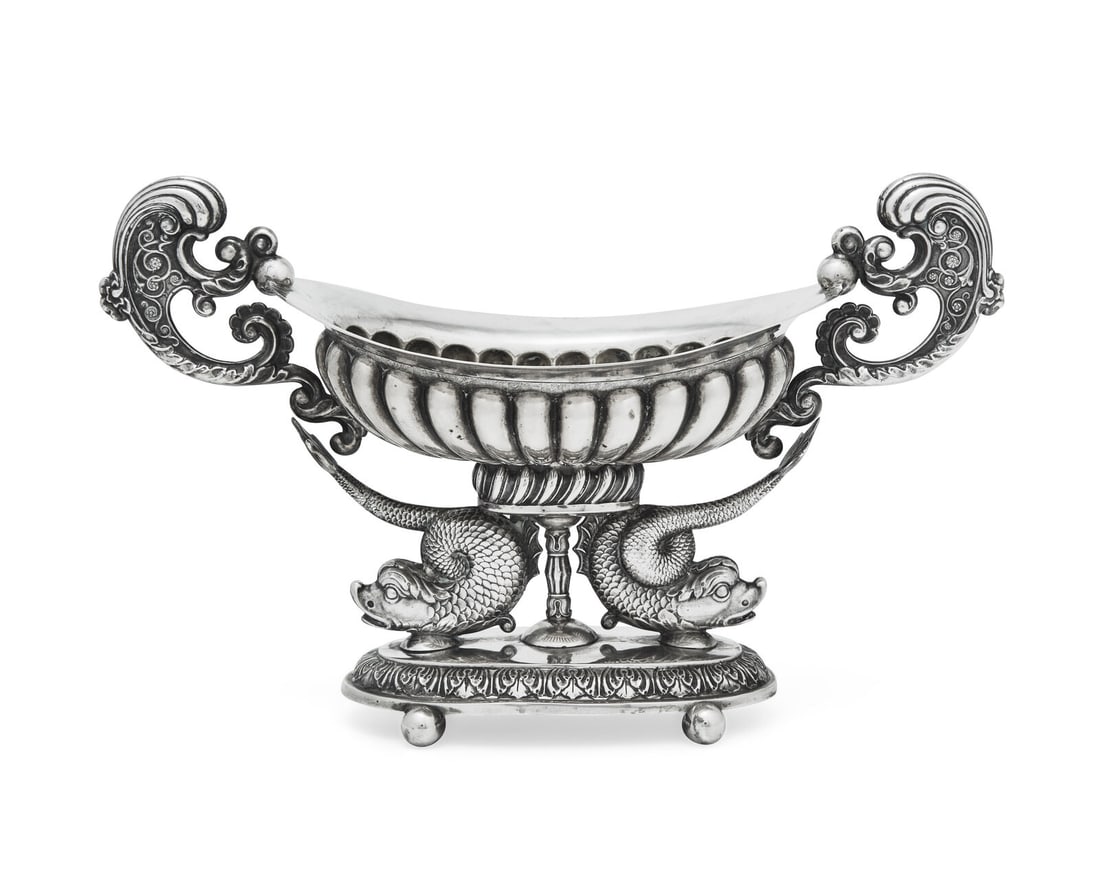 A German Classical coin silver centerpiece bowl, circa 1830-1840 (1 of 2)