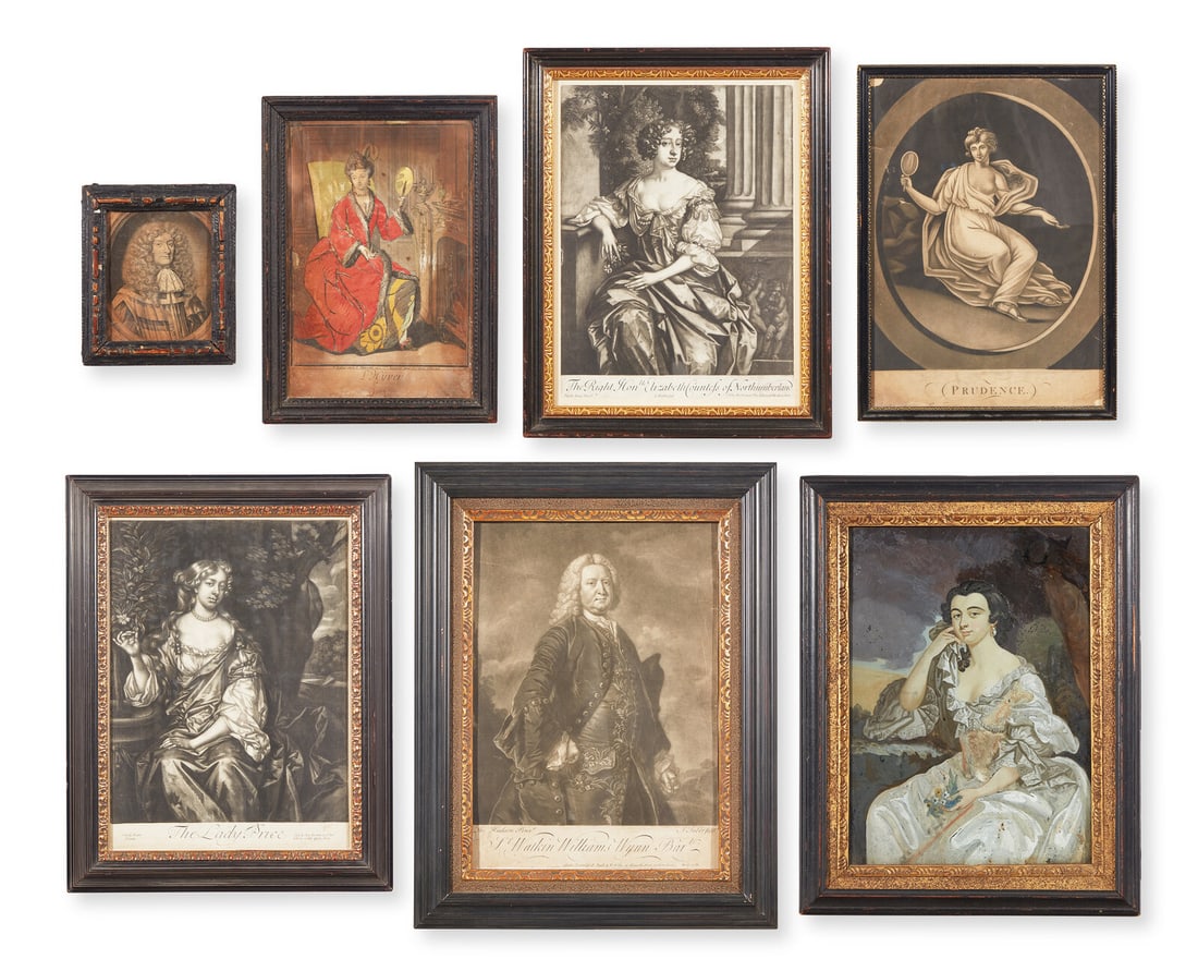 A collection of seven English and French portraits, 18th century (1 of 9)
