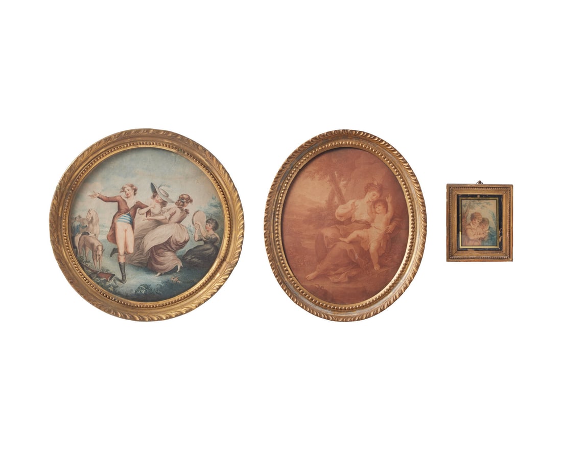A group of four George III or Regency engravings and drawing, 18th / 19th century (1 of 1)