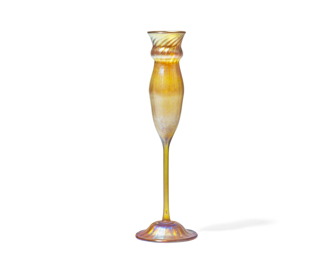 A gold Favrile glass vase, Tiffany Studios (American, active 1878-1932), early 20th century (1 of 3)