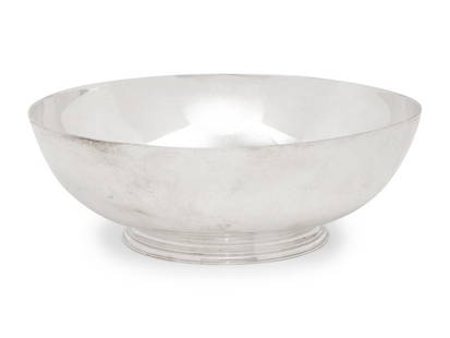 A Tiffany and Co. Silver Bowl: A Tiffany and Co. Silver Bowl New York, NY, 1915marked 'Sterling' to underside 29 ozt Height 3 1/2 x diameter 12 inches. This lot is located in Chicago.Property from the Collection of Blair and Gil