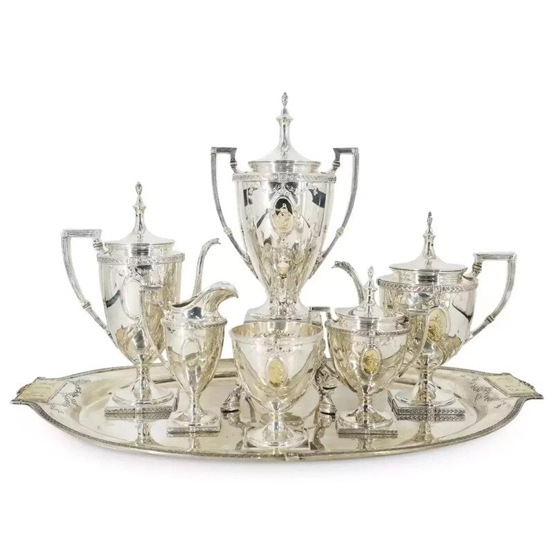 An American Silver Seven-Piece Tea and Coffee Service (1 of 1)