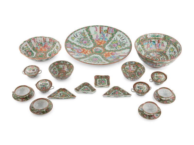 A Collection of Chinese Export Rose Medallion Porcelain Articles (1 of 6)