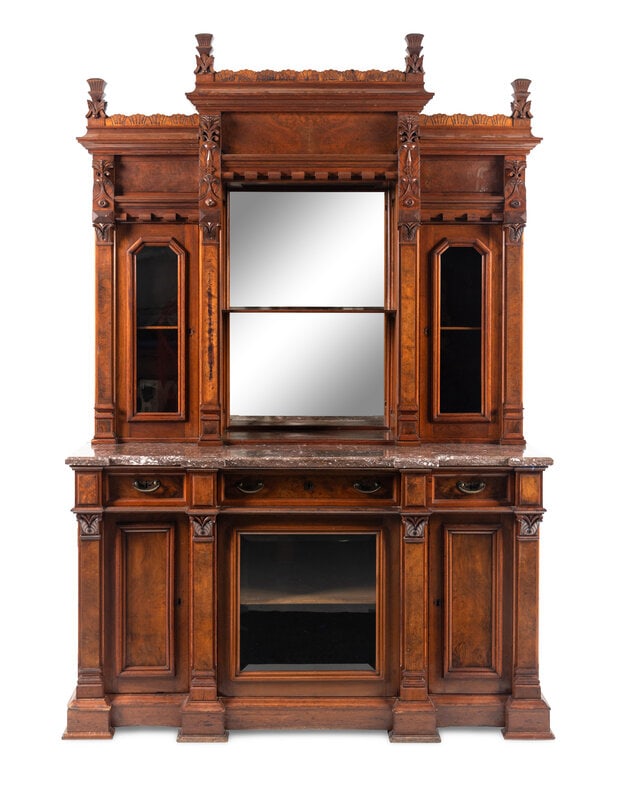 A Victorian Walnut Marble-Top Cabinet (1 of 16)