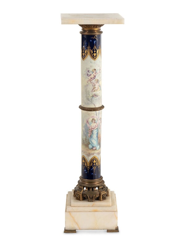 A Sèvres Style Porcelain, Gilt Bronze and Onyx Pedestal (1 of 15)