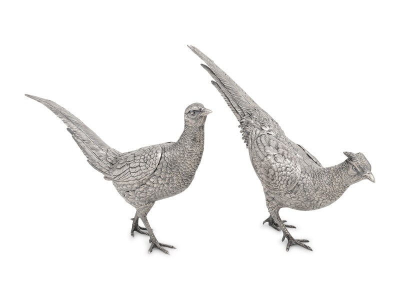 A Pair of Continental Silver Pheasants (1 of 14)