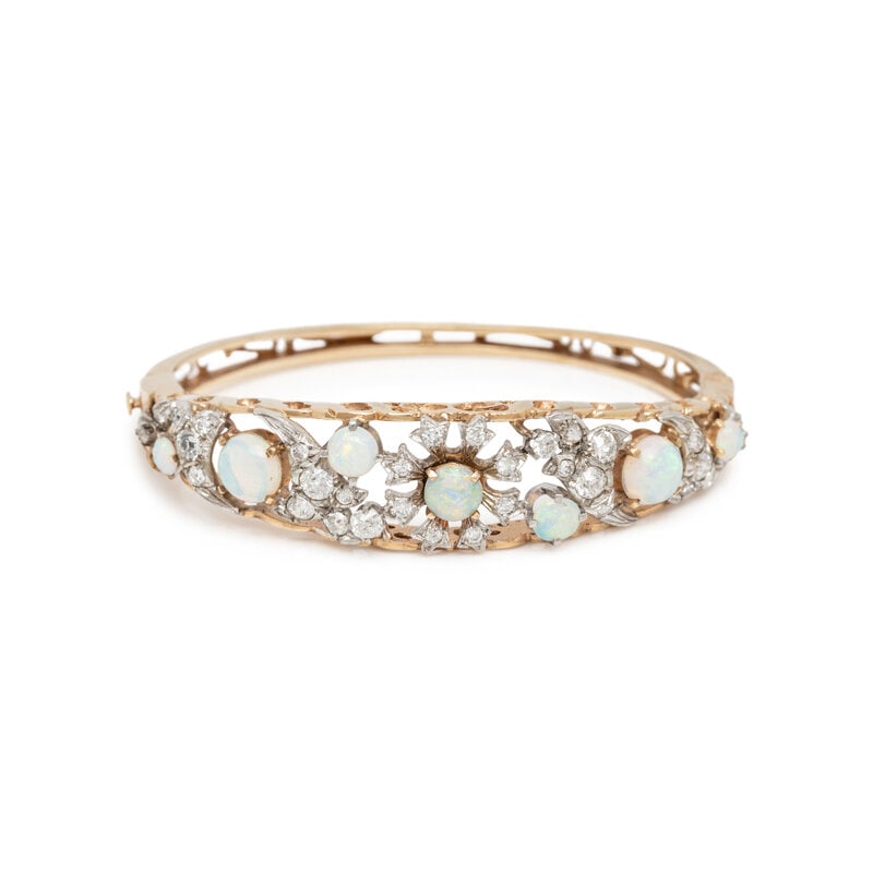 OPAL AND DIAMOND BANGLE BRACELET (1 of 2)