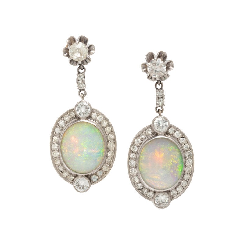 OPAL AND DIAMOND EARRINGS (1 of 2)