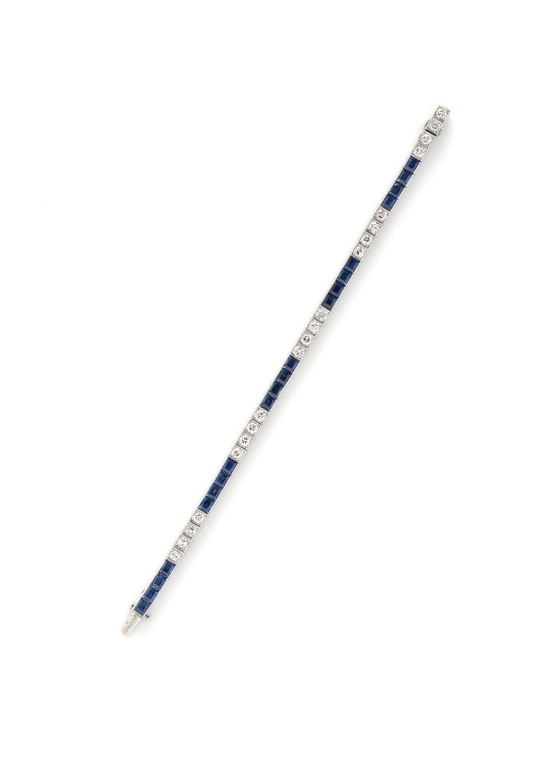 Art Deco, Diamond And Sapphire Bracelet Auction