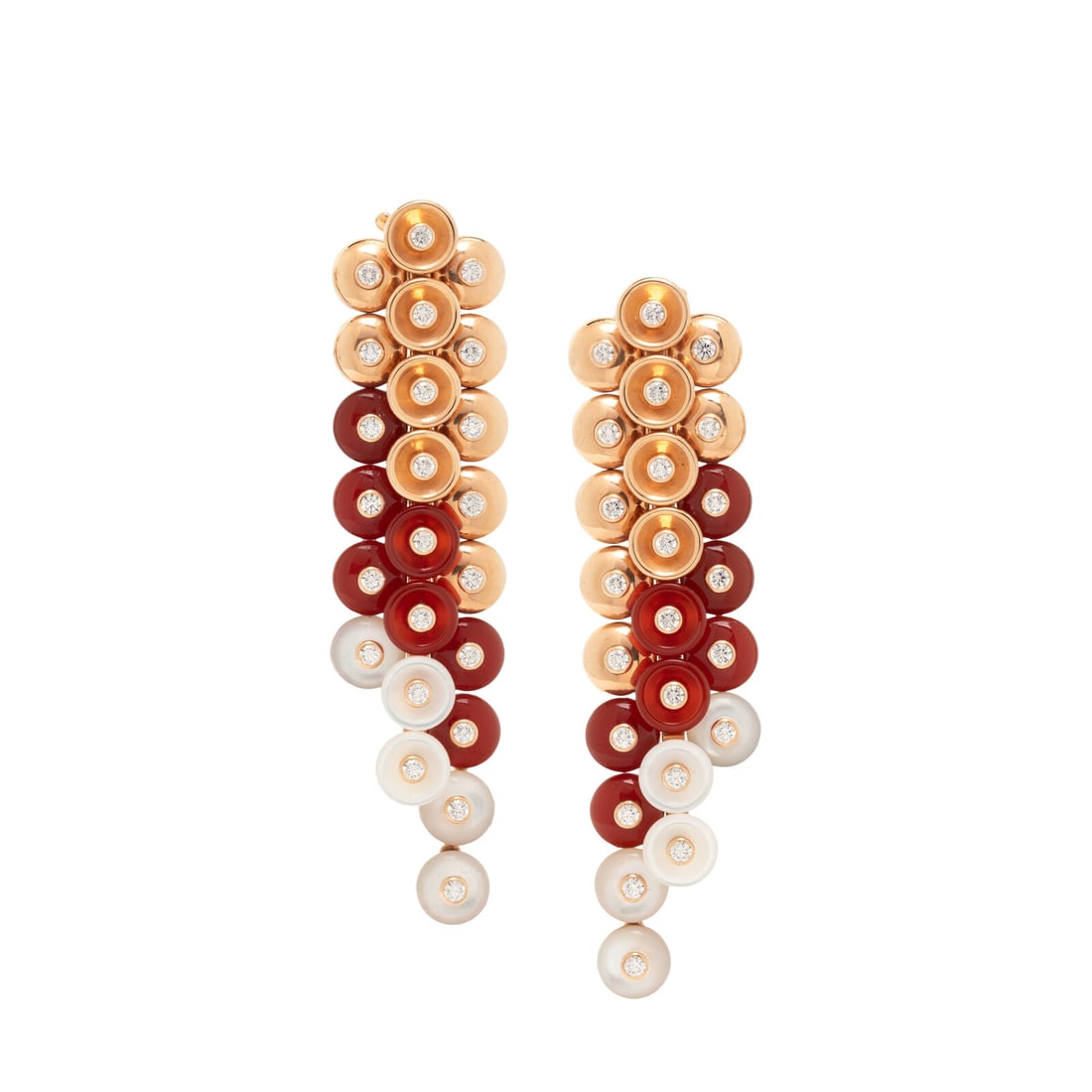VAN CLEEF & ARPELS, ROSE GOLD AND GEMSTONE 'BOUTON D'OR' EARRINGS (1 of 2)