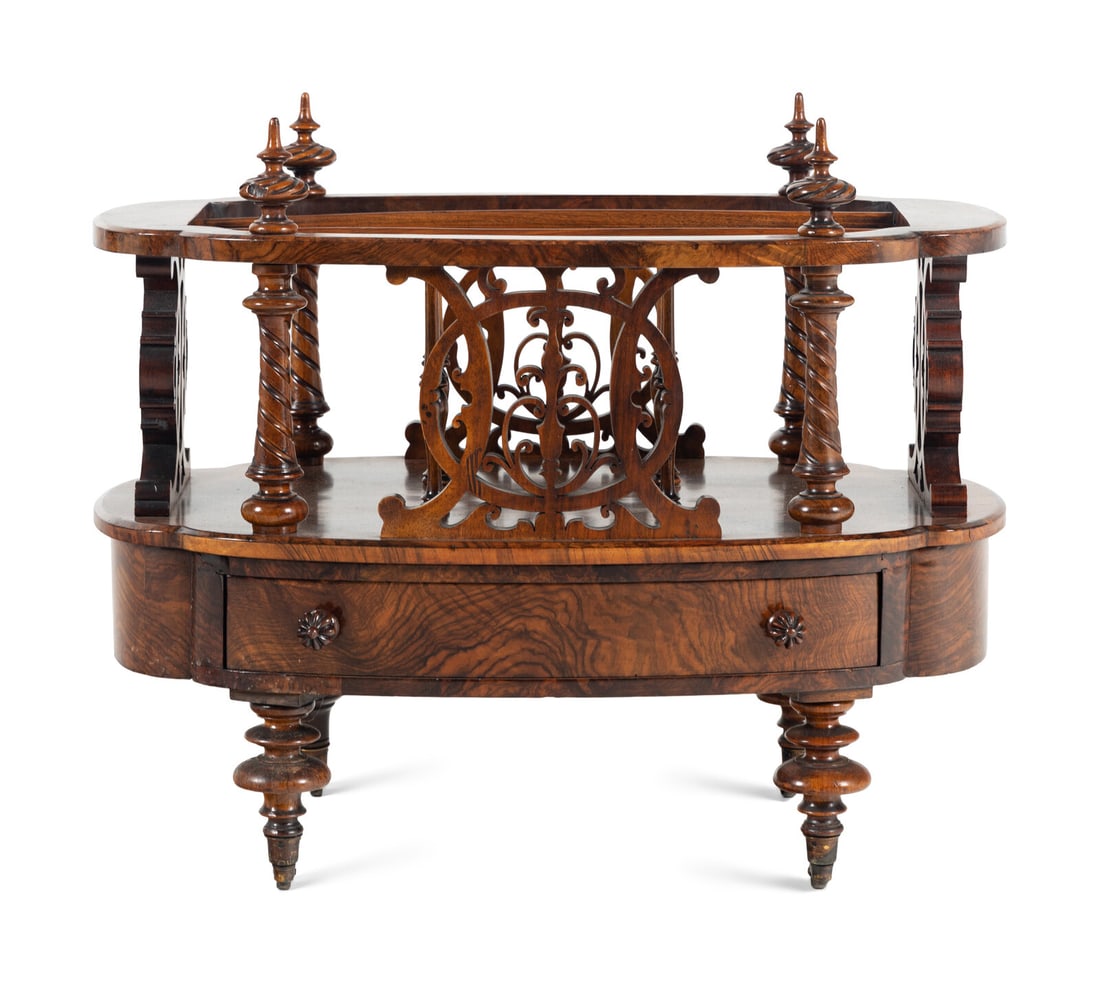 A Victorian Burl Walnut Canterbury (1 of 10)