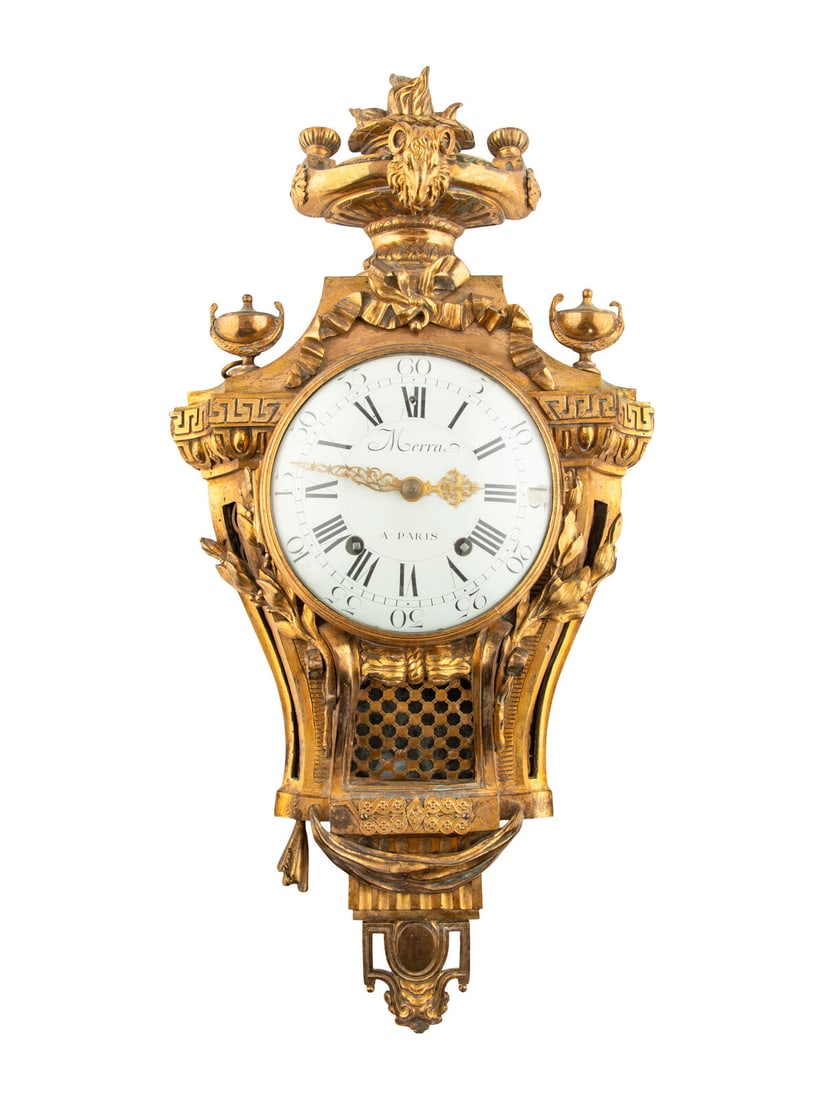 A Louis XVI Style Gilt Bronze Cartel Clock (1 of 9)