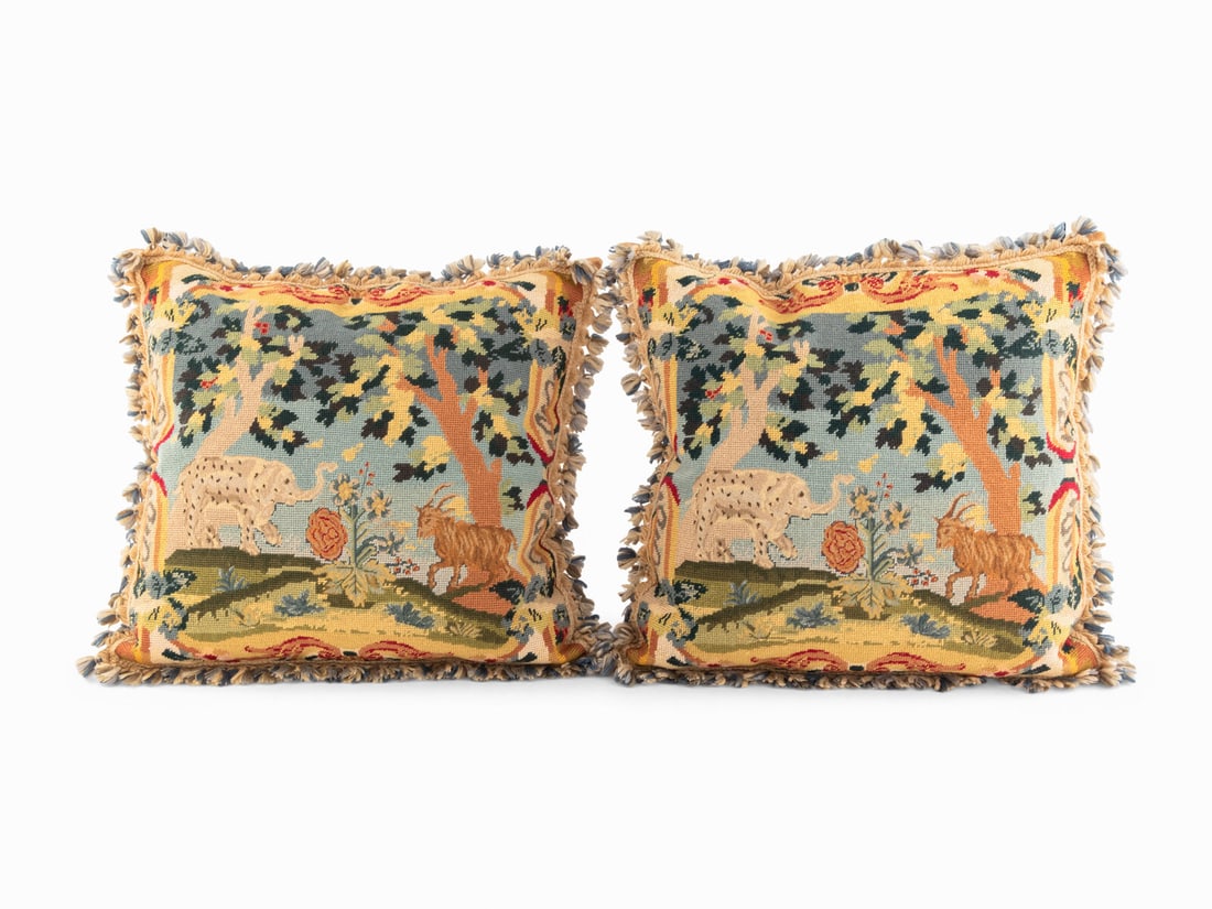 A Pair of Gros and Petit Point Upholstered Cushions (1 of 9)