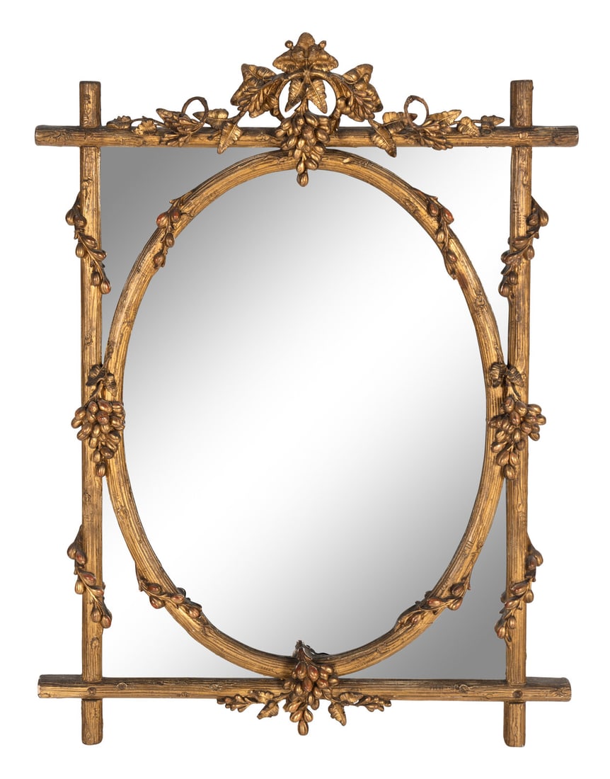 A Victorian Carved Giltwood Mirror: A Victorian Carved Giltwood Mirror 19th/20th Century Height 45 1/2 x width 34 inches. This lot is located in Chicago. Property from The Private Collection of Ms. Darla Moore, Charleston, South Carolin