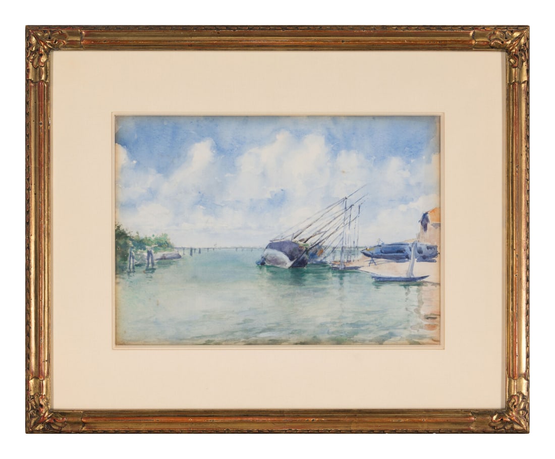Charles Stuart Forbes (American, 1856-1926) Beached Boats: Charles Stuart Forbes (American, 1856-1926) Beached Boats watercolor on paper 10 5/8 x 14 1/2 inches. This lot is located in Chicago. Property from The Private Collection of Ms. Darla Moore, Charlesto