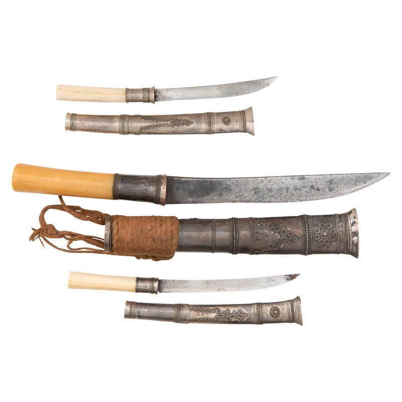 Lot of 3 Burmese Dha Daggers (1 of 4)