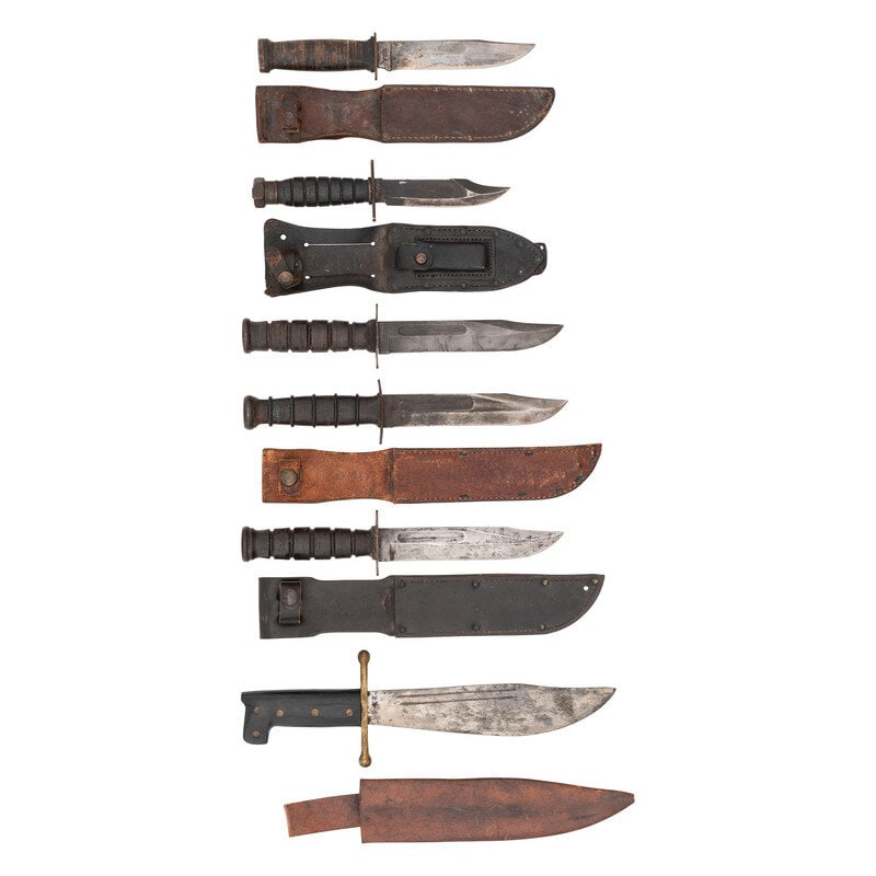 Lot of WWII through Post-Vietnam Era U.S. Fighting & Survival Knives  (1 of 2)