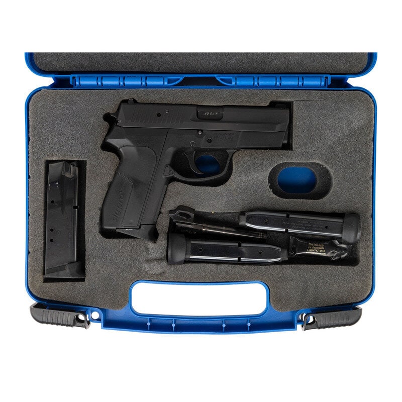 *Sig Sauer SP 2340 in Box with .40 S&W and .357 Sig Barrels and Accessories: *Sig Sauer SP 2340 in Box with .40 S&W and .357 Sig Barrels and Accessories .40 S&W. 3.9" barrel length. SN: SP0072721. Black Nitron finish with polished upper barrel set in a black synthetic 