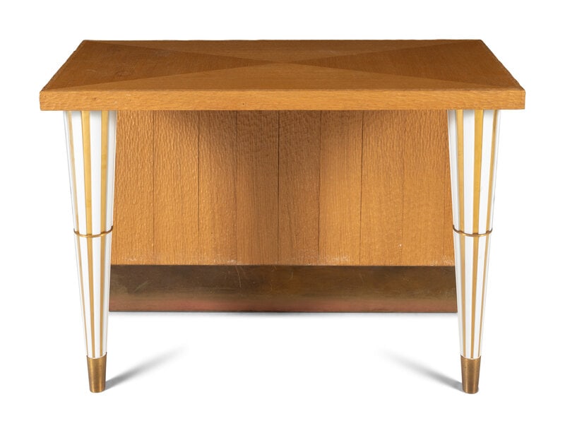 Olivier Gagnère (French, b. 1952) Park Avenue Console Table Bernardaud, 2010: Olivier Gagnère (French, b. 1952) Park Avenue Console Table Bernardaud, 2010 oak, porcelain, brass 34 h × 47 1/2 w × 22 d in This lot is located in Chicago. Property fro