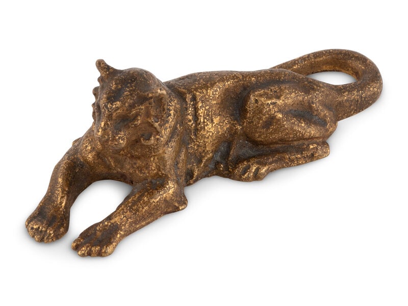 A Tiffany Studios Gilt Bronze Lion Paperweight (1 of 2)