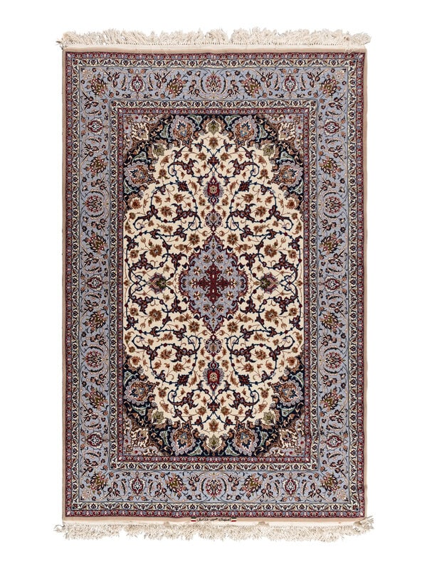 An Isfahan Wool and Silk Rug: An Isfahan Wool and Silk Rug Second Half 20th Century 7 feet 4 inches x 4 feet 10 inches. This lot is located in Chicago. Property from the Collection of Dr. K. William Harter, Alex