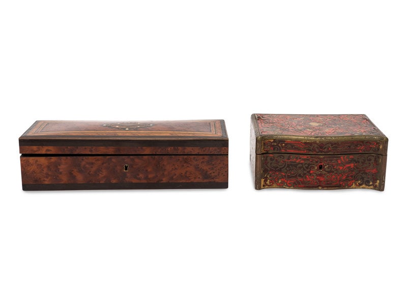 Two French Boulle Marquetry Table Caskets (1 of 7)