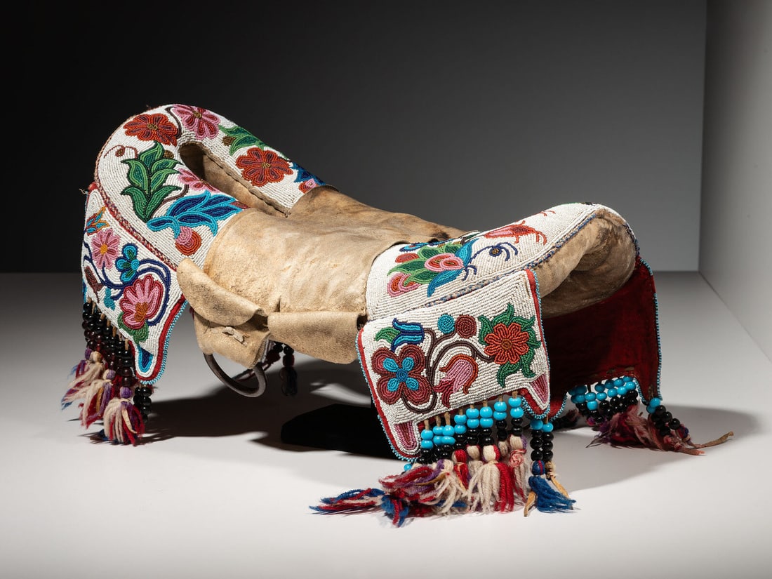 Plains Cree Beaded Hide Saddle Pad (1 of 8)
