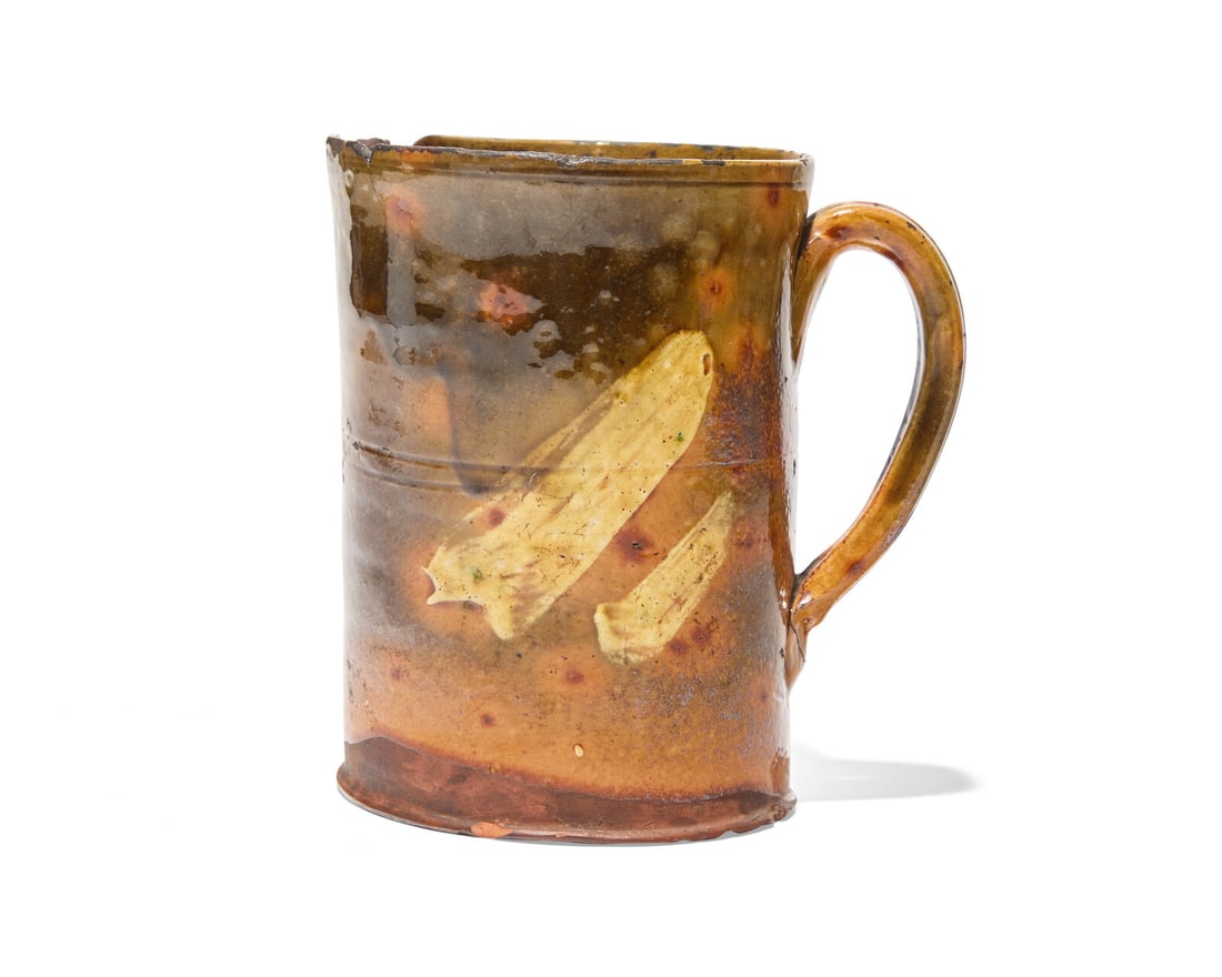 A Glazed and Slip-Decorated Redware Mug (1 of 2)