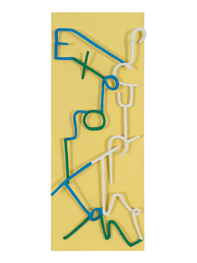 Mary Callery (American, 1903 - 1977) Exposition Sculpture: Mary Callery (American, 1903 - 1977) Exposition Sculpture painted metal on plastered wood panel 47 x 18 1/2 inches. This lot is located in Palm Beach. Property from the Collection of Barbara Lydia Win