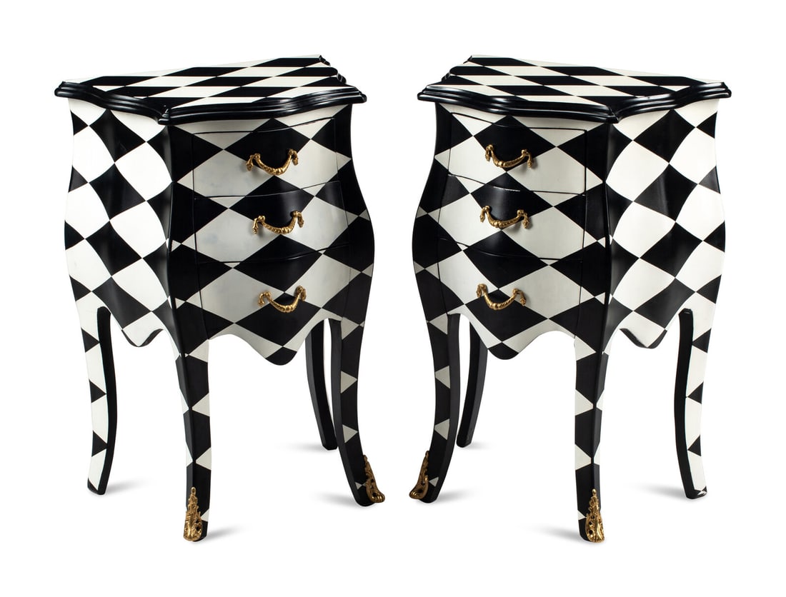 A Pair of Black and White Painted Small Commodes (1 of 4)