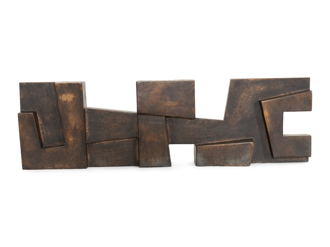 Robert Adams (British, 1917-1984) Maquette for Architectural Screen, 1956: Robert Adams (British, 1917-1984) Maquette for Architectural Screen, 1956 bronze stamped ADAMS 8 3/4 x 29 1/2 x 3 1/4 inches. Property from the Collection of Barbara Lydia Winston, Naples, Florida Pro