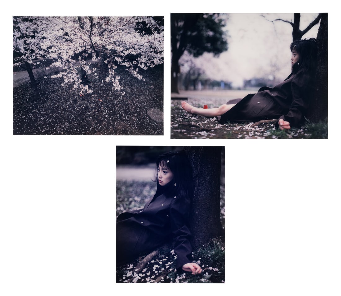 Izima Kaoru (Japanese, b. 1954) Nagasaku Hiromi wears Louis Vuitton, 1999 (triptych): Izima Kaoru (Japanese, b. 1954) Nagasaku Hiromi wears Louis Vuitton, 1999 (triptych) c-print, face-mounted to Plexiglas each signed in Japanese (verso); edition of 5 118 7/8 x 130 inches. Provenance: