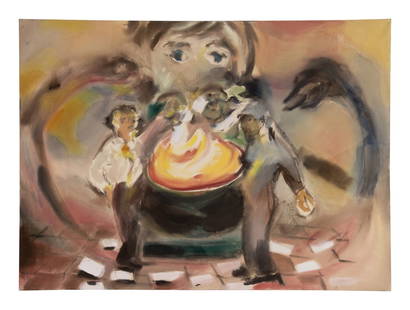 Sophie von Hellermann (German, b. 1975) Mark My Words, 2006: Sophie von Hellermann (German, b. 1975) Mark My Words, 2006 acrylic on canvas signed S.V. Hellermann, titled and dated (verso) 67 x 92 1/2 inches. Private Collection, St. Louis Provenance: br>Arno and