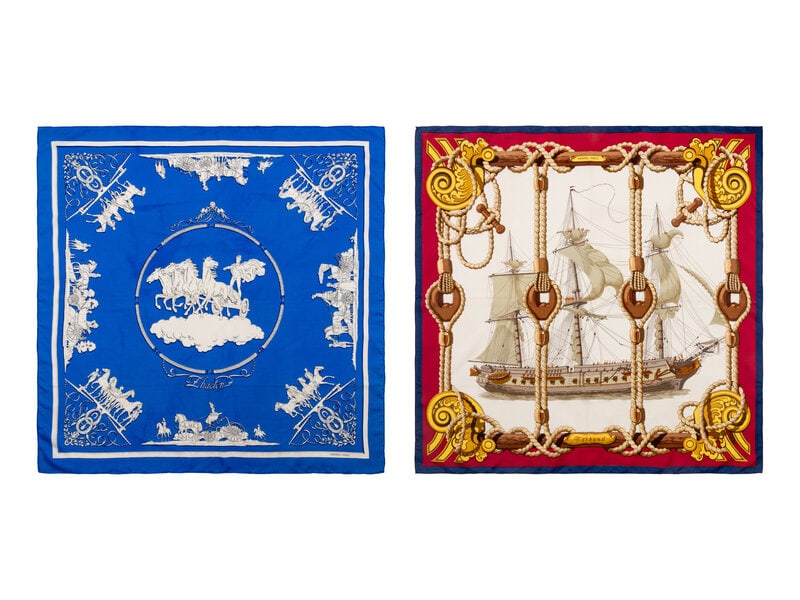 Two Hermès Scarves, 1959 & 1968  (1 of 6)