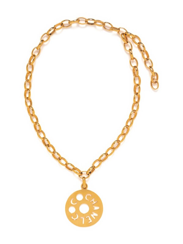 Chanel Gold-Tone Medallion Chain Necklace (1 of 3)