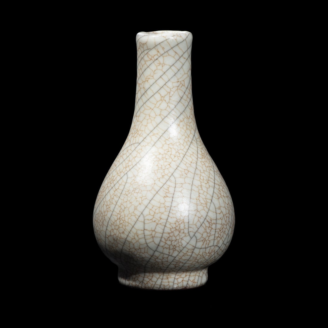 A Small Chinese Ge-Type Pear Shaped Vase 哥釉瓶 (1 of 2)