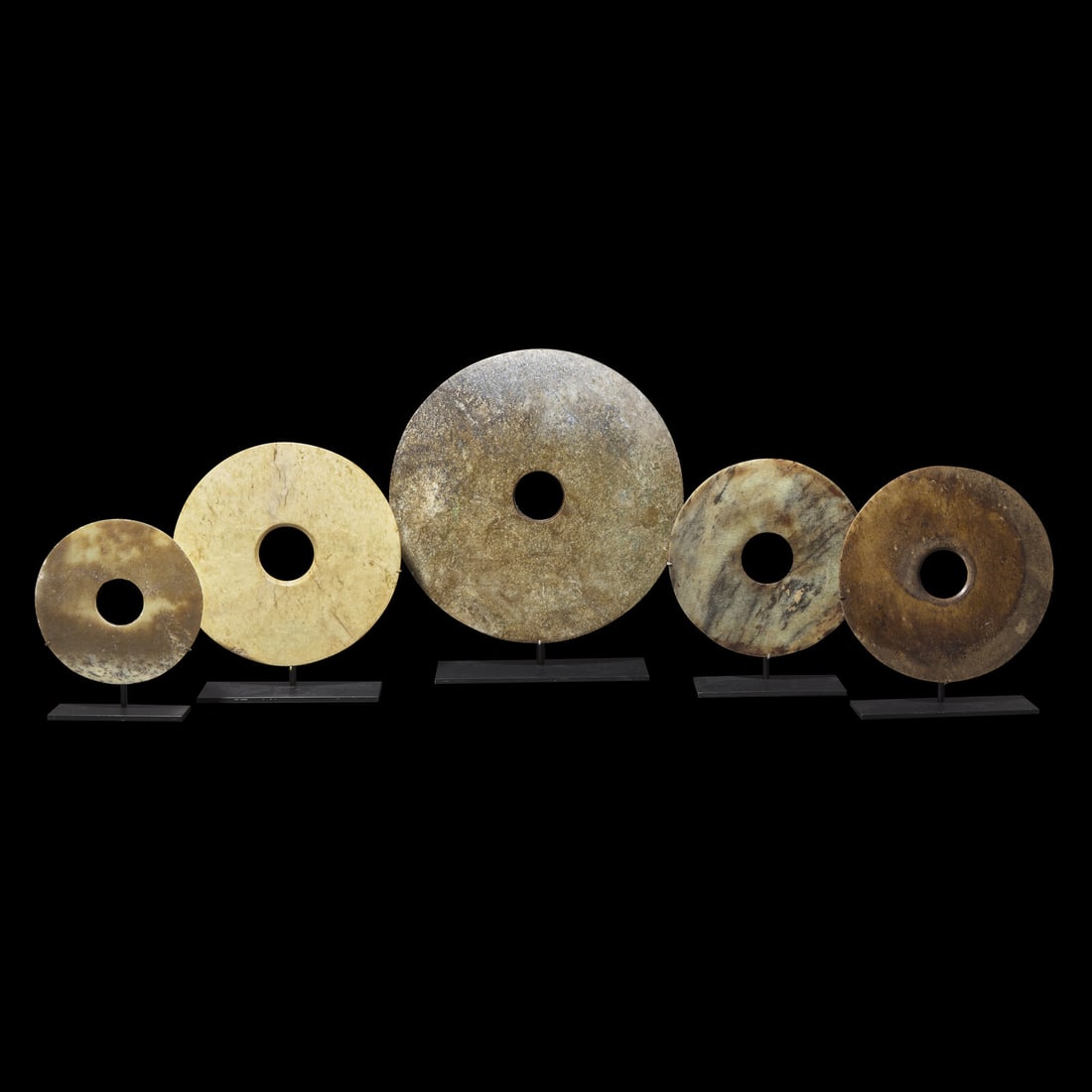 Five Chinese Archaic Style Jade Bi Discs 仿古玉璧五件 (1 of 2)