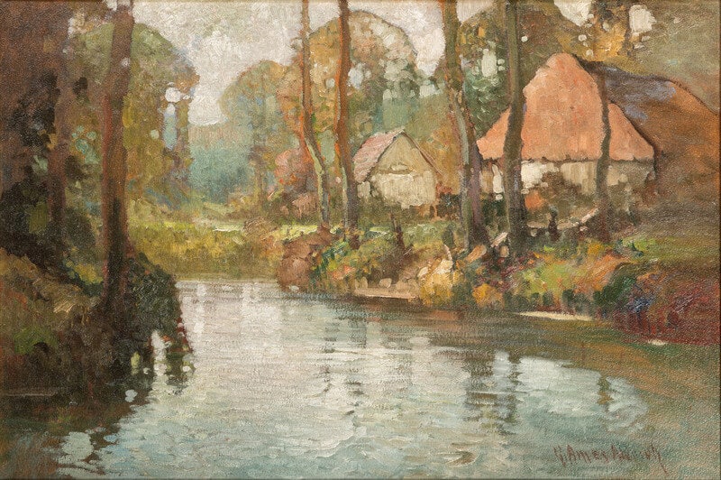 George Ames Aldrich
(American, 1872-1941)
Normandy Stream and Cottages (1 of 3)