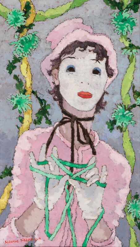 Suzanne Eisendieck (German, 1906-1998) Le Jeune Mime Girolamo: Suzanne Eisendieck (German, 1906-1998) Le Jeune Mime Girolamo oil on canvas signed SUZANNNE EISENDIECK (lower left); titled (on the reverse) 16 1/4 x 9 1/2 inches. This lot is locat