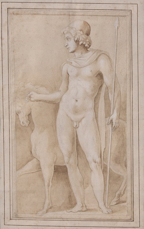 Italian School
(17th Century)
A Study of a Roman Marble Relief of a Dioscouros with a Horse from the (1 of 5)