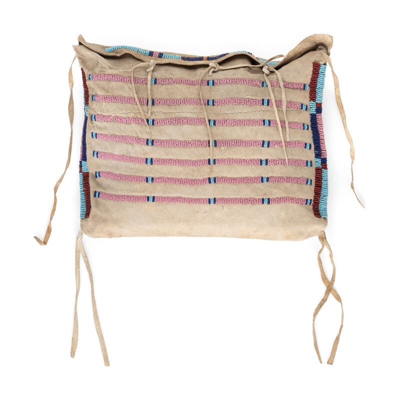 Apsáalooke [Crow] Buffalo Hide Beaded Work Bag (1 of 3)